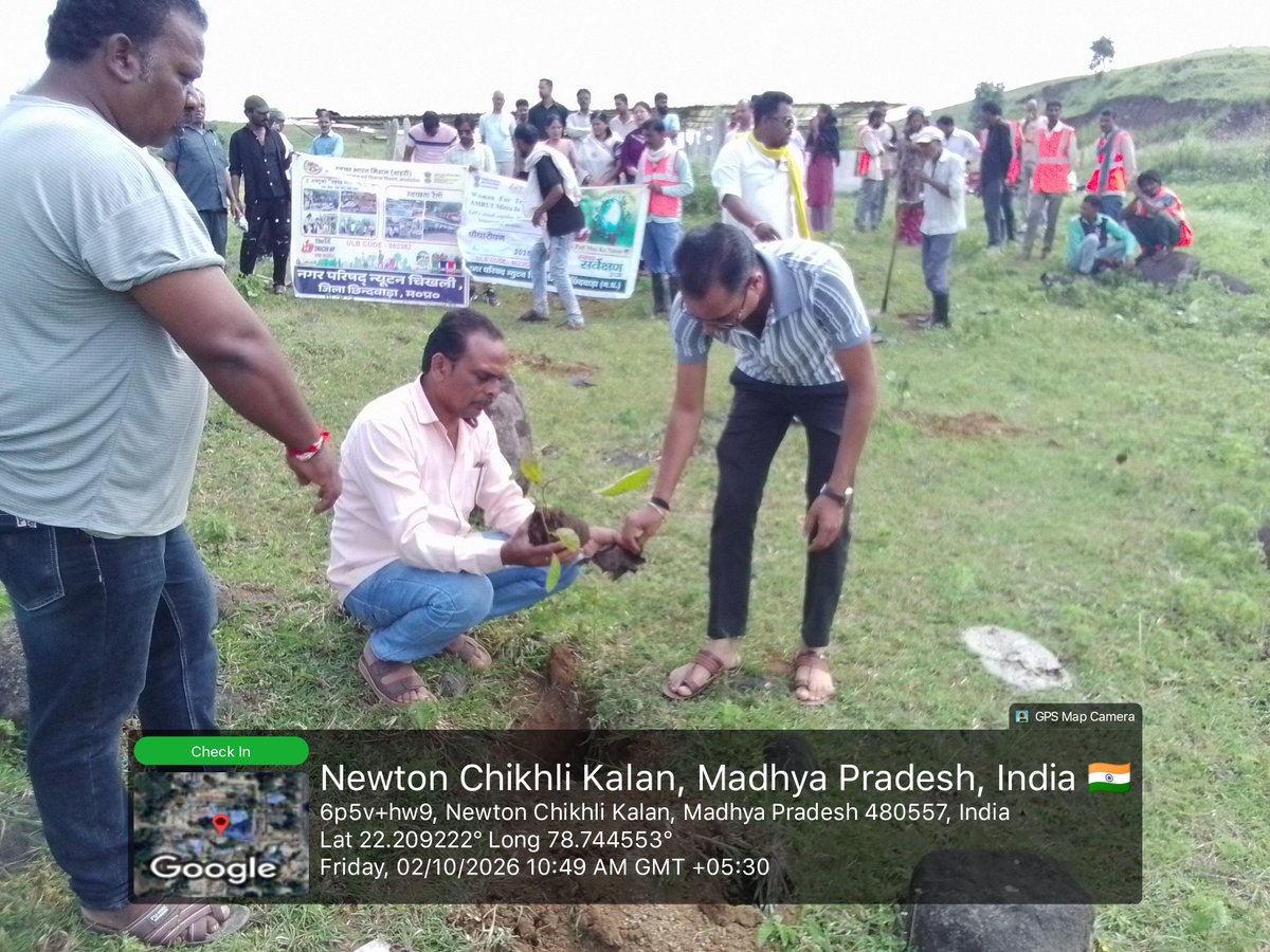 newtonchikhali's tweet photo. Swachh newton CHIKHLI ...2 October  "SWACHH DIVAS" EK PED MAA KE NAAM
 (@SwachhBharatGov, 
@SwachhBharat, 
@MoHUA_India
@MoJSDDWS
@urbansbmmp
@mpurbandeptt @newtonchikhli
#SHS2026 #SwachhataHiSeva2026
#SBM_U 
#SwachhMadhyaPradesh 
#SwachhBharat https://t.co/Tl7ZnS2Aya