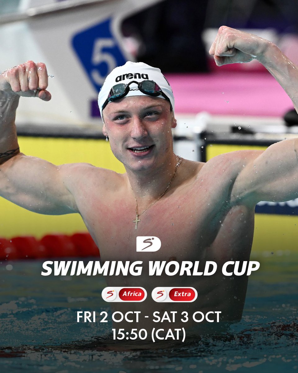 SuperSportTV's tweet photo. Stop one of the Swimming World Cup heads to Baku 🏊‍♂️🇦🇿

▪️ Friday, 2 October - SS Africa (Ch.208)
▪️ Saturday, 3 October - SS Extra (Ch.210)

#SWC2026 | #SSSwimming https://t.co/qap7YFJMBr