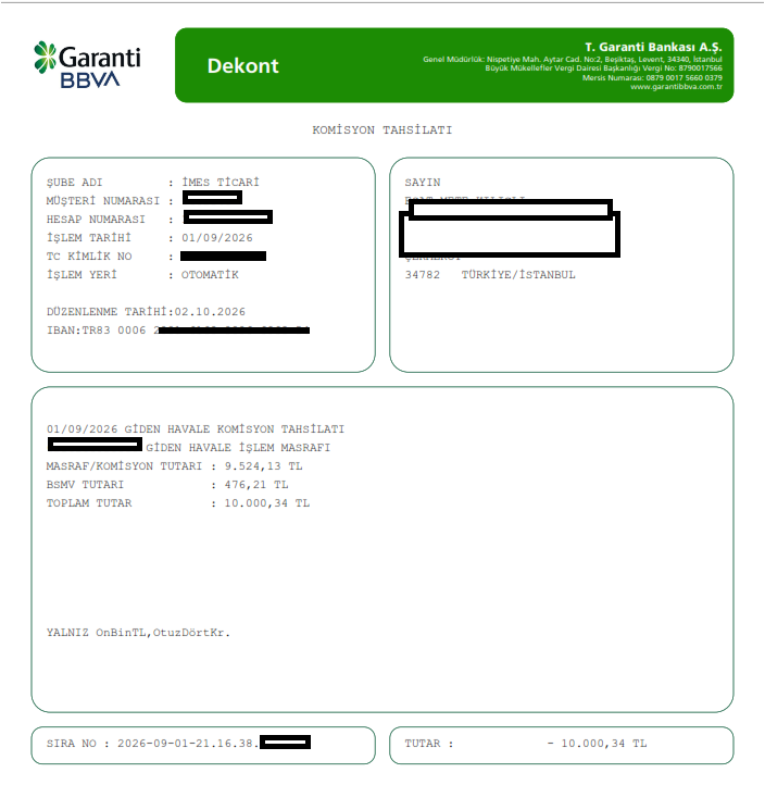MeteKilicli's tweet photo. GarantiBBVA Bankasının yüzsüzlüğüne bakarmısınız? Bir transfer için 10.000TL masraf kestiler, hata olduğunu söyleyince ve iade isteyince, bu komisyonun normal olduğunu söylediler,sizce de normal mi? @GarantiBBVA @HMBakanligi @BDDKResmi @MuratMuratoglux @_selcukgecer @gazetesozcu https://t.co/56ZmLohSUQ