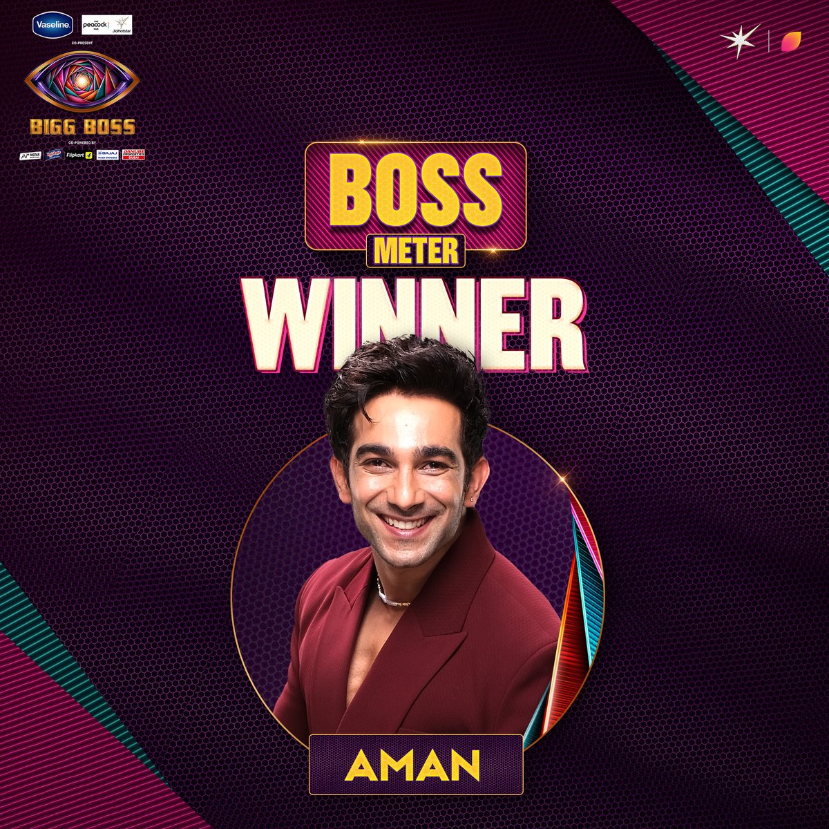 HotstarReality's tweet photo. #Aman officially ban gaye iss hafte ke Boss! 🔥

#AmanIsTheBoss 

#BossMeter #BiggBoss20 #BiggBossOnJioHotstar https://t.co/OWqM5dFJcB