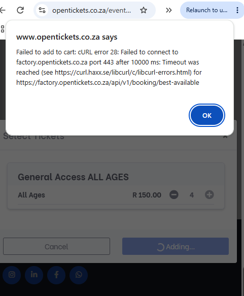 Tiles012's tweet photo. After waiting in the queue then open tickets still continue to fail, now I have to go back and queue again!
#MTN8
#MTN8Final
#Opentickets https://t.co/L1WoF8Uszn