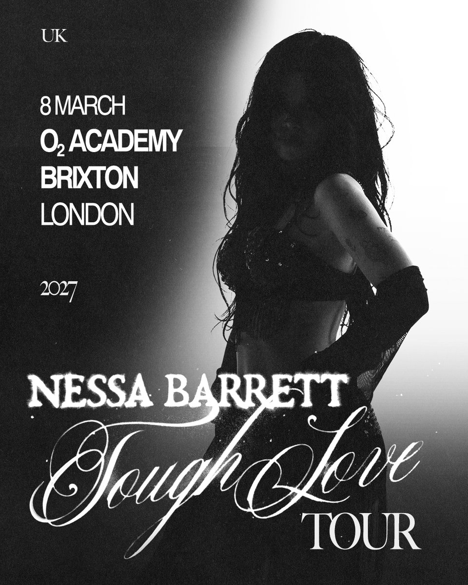 O2AcademyBrix's tweet photo. @nessabarrett brings The Tough Love Tour to #O2AcademyBrixton on Mon 8 Mar. 

Tickets are on sale now 🔗 https://t.co/Afcp17pdzO https://t.co/pOdAKR261L