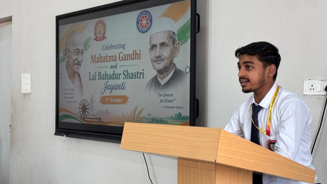 nss_mgug's tweet photo. दिनांक 02अक्टूबर, 2026 को फैकल्टी ऑफ फार्मास्युटिकल साइंसेज की राष्ट्रीय सेवा योजना (NSS) की माता शबरी इकाई द्वारा राष्ट्रपिता महात्मा गांधी एवं भारत रत्न पूर्व प्रधानमंत्री लाल बहादुर शास्���्री की जयंती के अवसर पर श्रद्धांजलि एवं विचार-विमर्श कार्यक्रम का आयोजन किया गया । https://t.co/a1Nn6frH6s