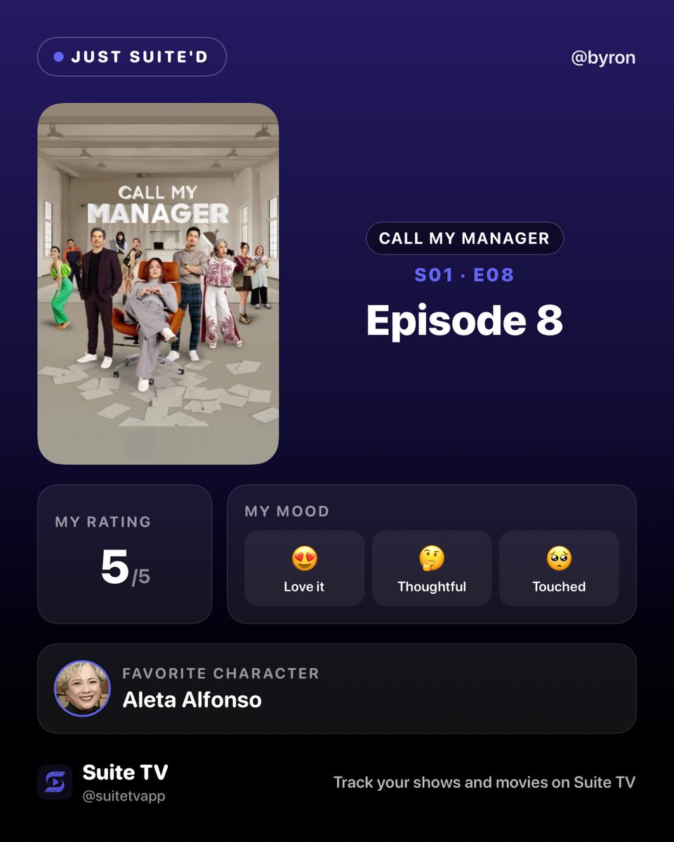 byronbelen's tweet photo. #NowWatching Call My Manager S01 | E08: Episode 8 #CallMyManagerPH #justsuited https://t.co/cluuQWQ9iE