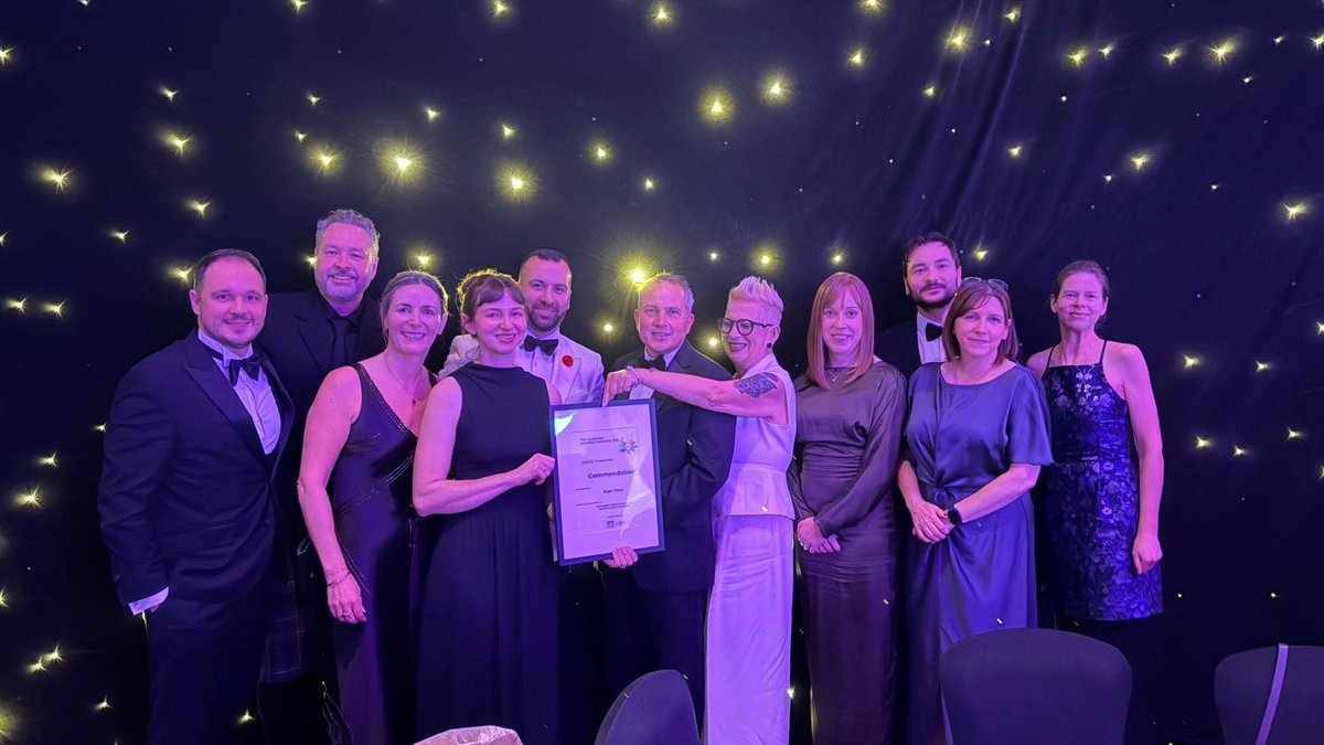 RightThereOrg's tweet photo. A proud night for Right There! 🎉

We were proud to receive a commendation in the Fair and Healthy Workplace category at the @Glasgow_Chamber Business Awards. Creating a supportive workplace helps us support others, and this recognition reflects the commitment, compassion and hard work of our team. Congratulations to everyone involved 🎉 #GBA26