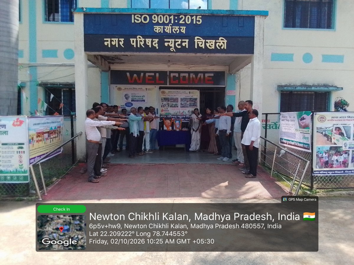 newtonchikhali's tweet photo. Swachh newton CHIKHLI ...2 October  "SWACHH DIVAS"... GANDHI JAYANTI
 (@SwachhBharatGov, 
@SwachhBharat, 
@MoHUA_India
@MoJSDDWS
@urbansbmmp
@mpurbandeptt @newtonchikhli
#SHS2026 #SwachhataHiSeva2026
#SBM_U 
#SwachhMadhyaPradesh 
#SwachhBharat https://t.co/57xLc5sSiD