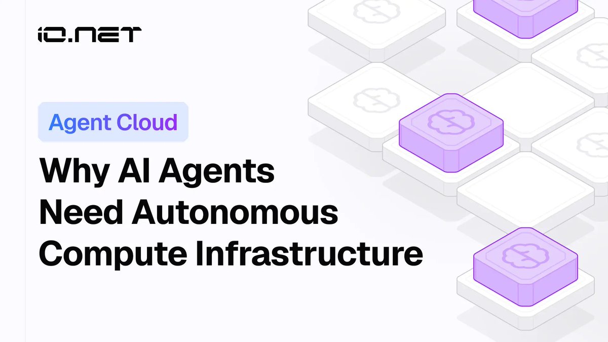 ionet's tweet photo. Your agent writes the code.

Then it tests it, picks a GPU, deploys the container, pays for it, and shuts it down.

Nobody had to file a ticket or get woken up at 2am.

That's what infrastructure built for agents looks like.

@ionet Agent Cloud.
https://t.co/m9KmDcb2ft https://t.co/EBnLLa3fwb