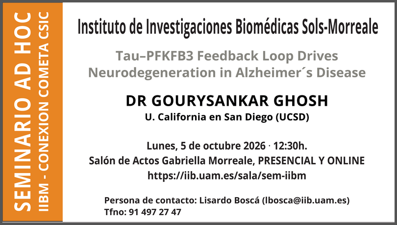 IIBmCSICUAM's tweet photo. Seminario Ad Hoc en el #IIBM
🗣️ Dr Gourisankar Ghosh de la Universidad de California en San Diego (UCSD) @UCSD.
🗓️ Lunes, 5 de octubre
⏰ 12:30 h
📍 Salón de Actos Gabriella Morreale y sala online https://t.co/y1mXRlx1Sl
Más info: 👇 https://t.co/pX3grKWpLX