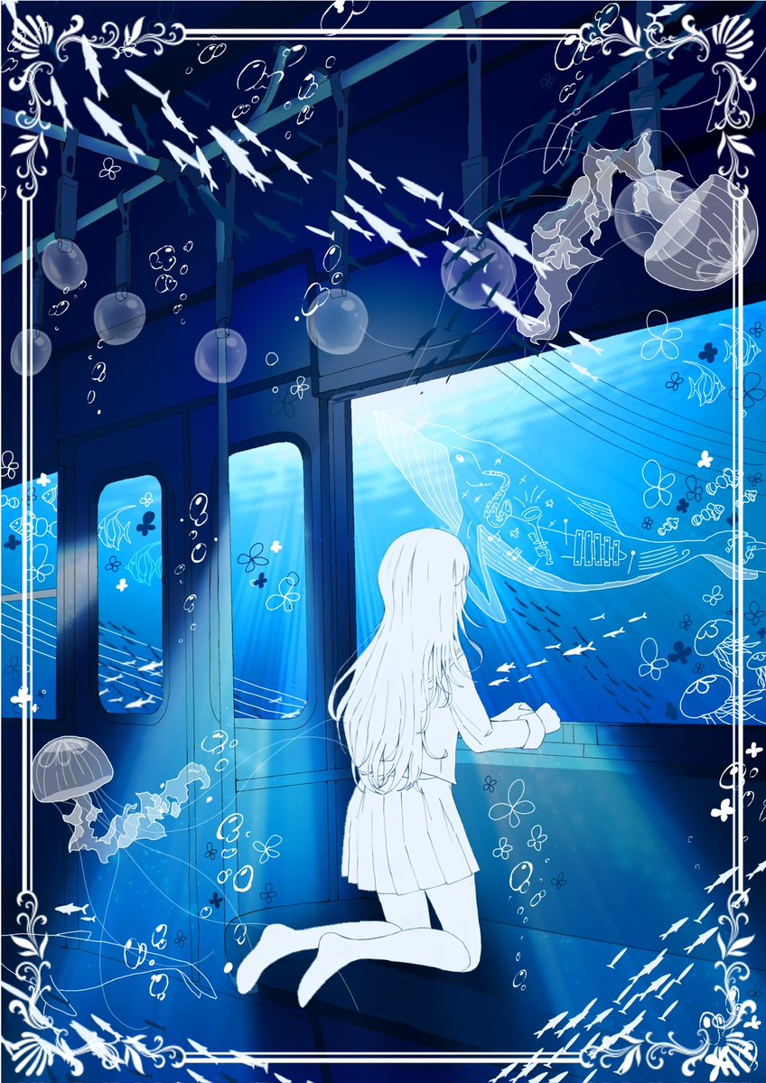 umokdyp's tweet photo. 海中電車
#秋の創作クラスタフォロー祭り 
#絵描きさんと繋がりたい https://t.co/1osXqYeNxg