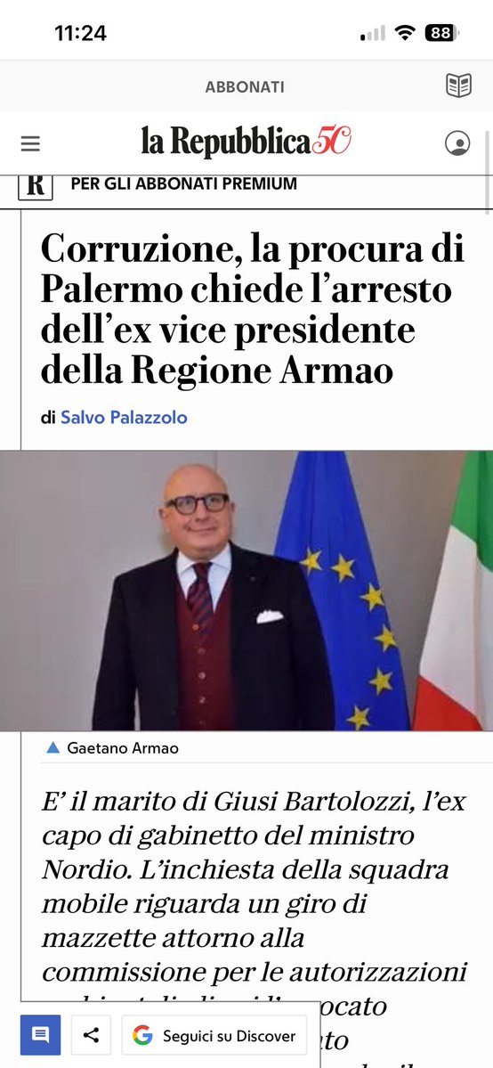 BimbePeppe's tweet photo. “L’inchiesta della squadra mobile riguarda un giro di mazzette attorno alla commissione per le autorizzazioni ambientali, di cui l’avvocato amministrativista è stato presidente.”

La ricordate Bartolozzi?

Ecco, il marito. https://t.co/yrOasJRJJk