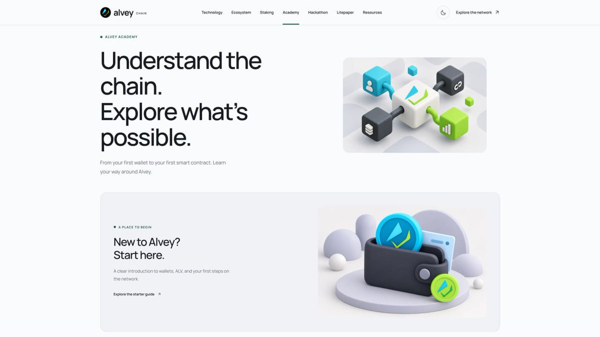 AlveyChain's tweet photo. 🎓 INTRODUCING ALVEY ACADEMY

We’re building Alvey Academy, a dedicated place to learn about Alvey Chain, explore its ecosystem and get started with confidence.

From your first wallet to discovering what you can do on the network, #Academy will help turn curiosity into action.

A new entry point for the next wave of #Alvey users is on its way. 
Let’s bring more people on chain.
robinhood:0x302dacc52492095fb054937112a5aac4617ecfb3