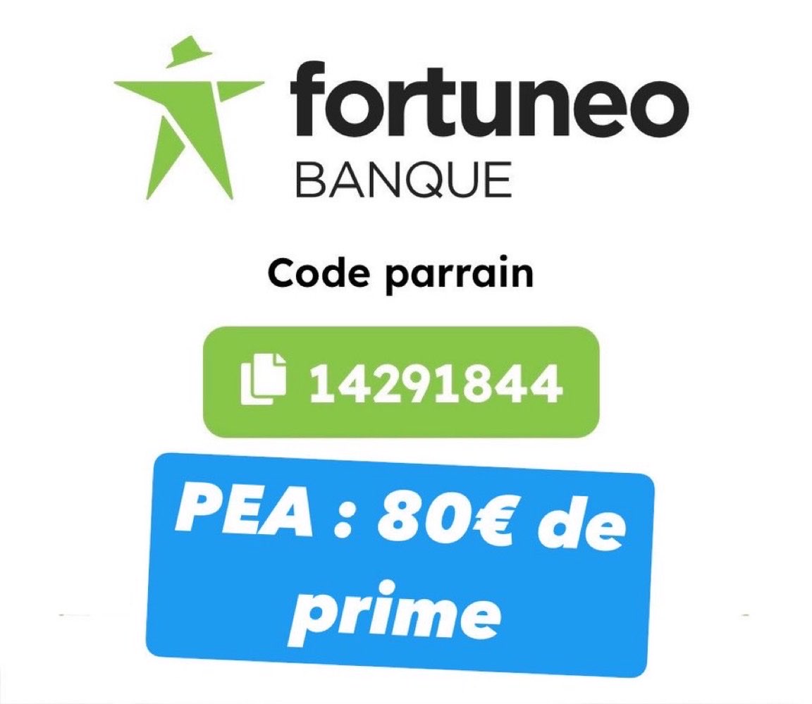 OParrainages's tweet photo. ✳️ #𝐏𝐚𝐫𝐫𝐚𝐢𝐧𝐚𝐠𝐞 #𝐅𝐎𝐑𝐓𝐔𝐍𝐄𝐎 #PEA - Automne 🍂 2026 jusqu’au 31/10‼️
—— 8️⃣0️⃣ € de #prime ✅
=> l’ouverture et le transfert d’un PEA (Plan #Épargne #Action)‼️
Code : 1️⃣4️⃣2️⃣9️⃣1️⃣8️⃣4️⃣4️⃣
#bourse
Infosℹ️, #code sur le lien 🔗 suivant :
https://t.co/0aXORhoPF8 https://t.co/Wwqt7GdMDv