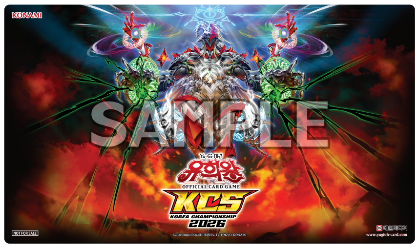 Yugioh_Korea's tweet photo. 【KCS 2026 카드샵 예선 1~2위 입상 플레이매트 공개】

「KCS 2026」의 카드샵 예선의 1~2위에게 증정되는 플레이매트가 공개‼️

※ 각 카드샵으로의 발송은 10월 중순을 예정하고 있습니다. 
※ 홈페이지 공지에서 2위 플레이매트가 오기재 되어 있습니다. 혼란 드려 죄송합니다. https://t.co/EwlXUUG4BC