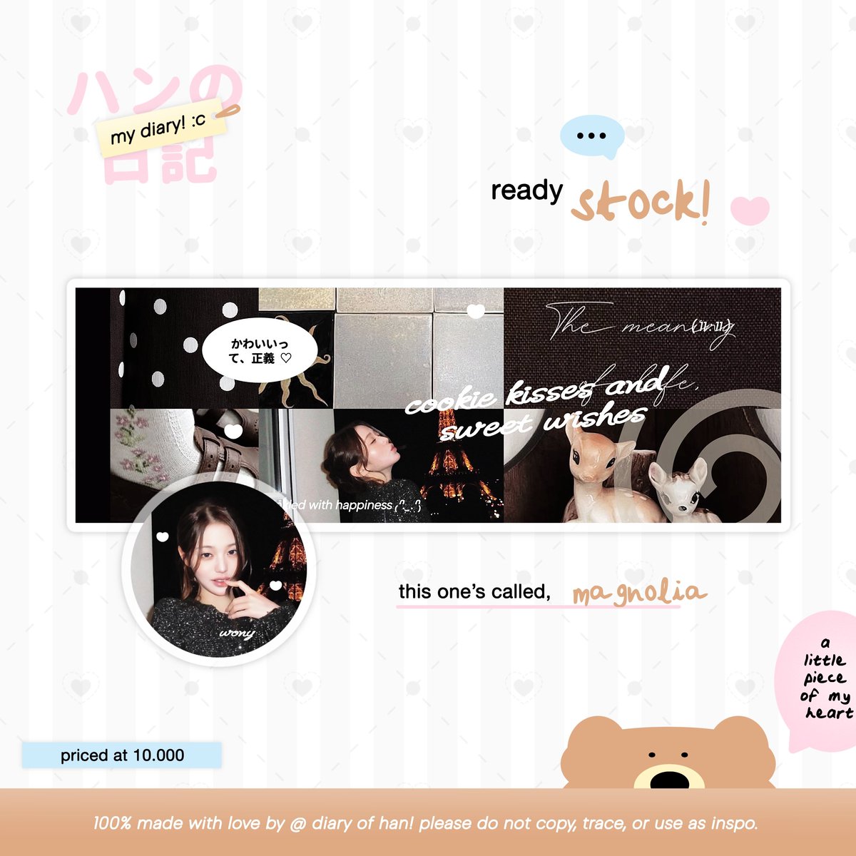 diary__of__han's tweet photo. halooo teman timun, help repost yaaa! maaci :3 💫

aku punya 6 layout ready stock (asa, wony, yeon, carmen, dan yuha) dengan harga tertera pada gambar yang bisa teman teman jemput 🐈‍⬛ sudah free retext yaaa, ayo jajan! >____< #zonauang https://t.co/AdwEZsWfzJ