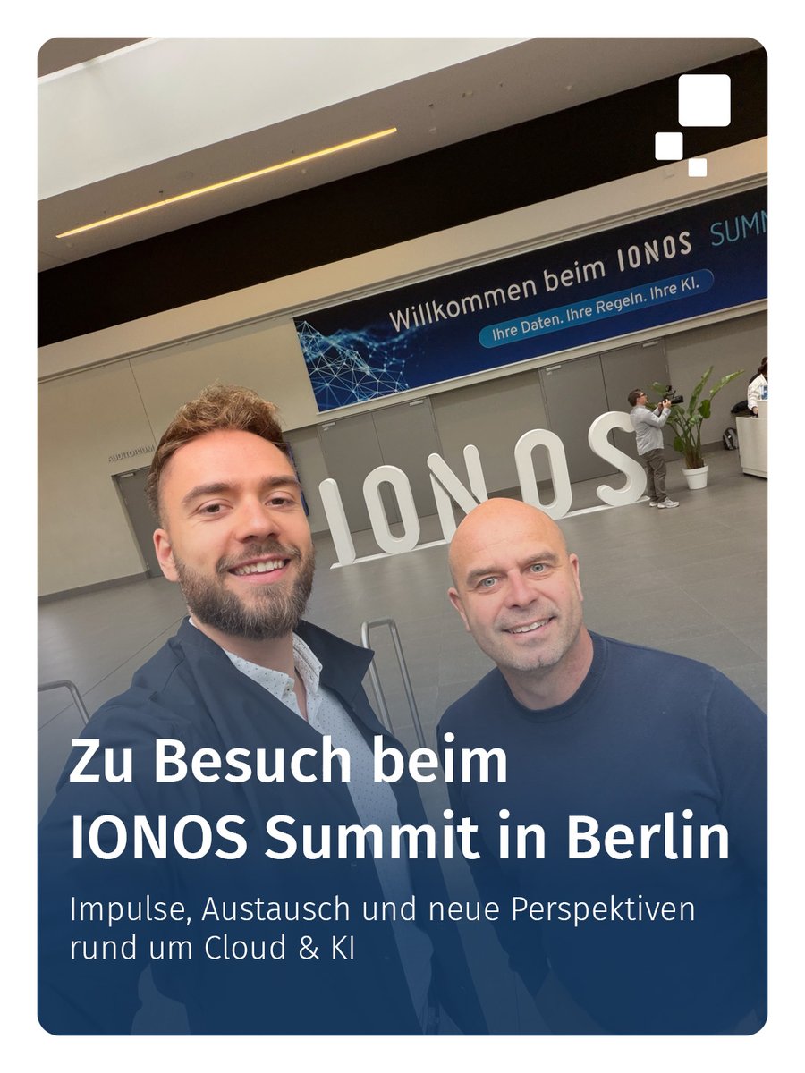 mastersolution's tweet photo. IONOS Summit 2026 in Berlin
Am 30. September waren wir beim IONOS Summit im Estrel Berlin zu Gast. Vielen Dank an IONOS für die spannenden Impulse und den persönlichen Austausch!
#IONOSSummit #KünstlicheIntelligenz #KI #Cloud #DigitaleSouveränität #Digitalisierung https://t.co/4xm68o67Ev