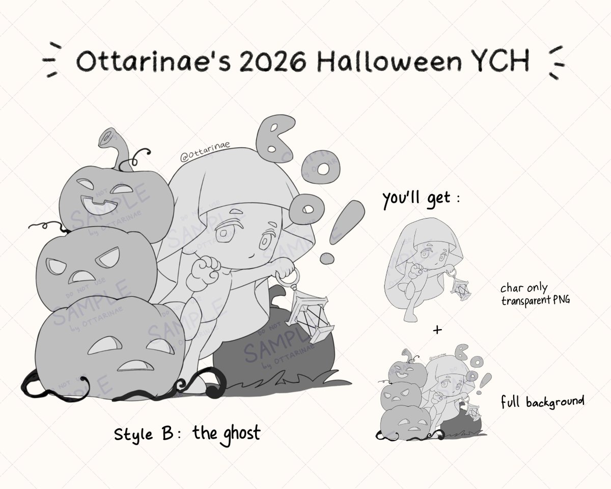ottarinae's tweet photo. [2026 HALLOWEEN YCH]
RTs super appreciated!! 🎃

For 20$ / 150k IDR you'll get:
> A fully rendered fullbody chibi
> Commercial content licence included! 🧡

Local 🇮🇩 > QRIS
Intl > Vgen

More info DM me or check here! ↓
https://t.co/Kd8tF8oBTM

#vgencomm #halloweenYCH #chibiYCH https://t.co/IRg6kRH9L9