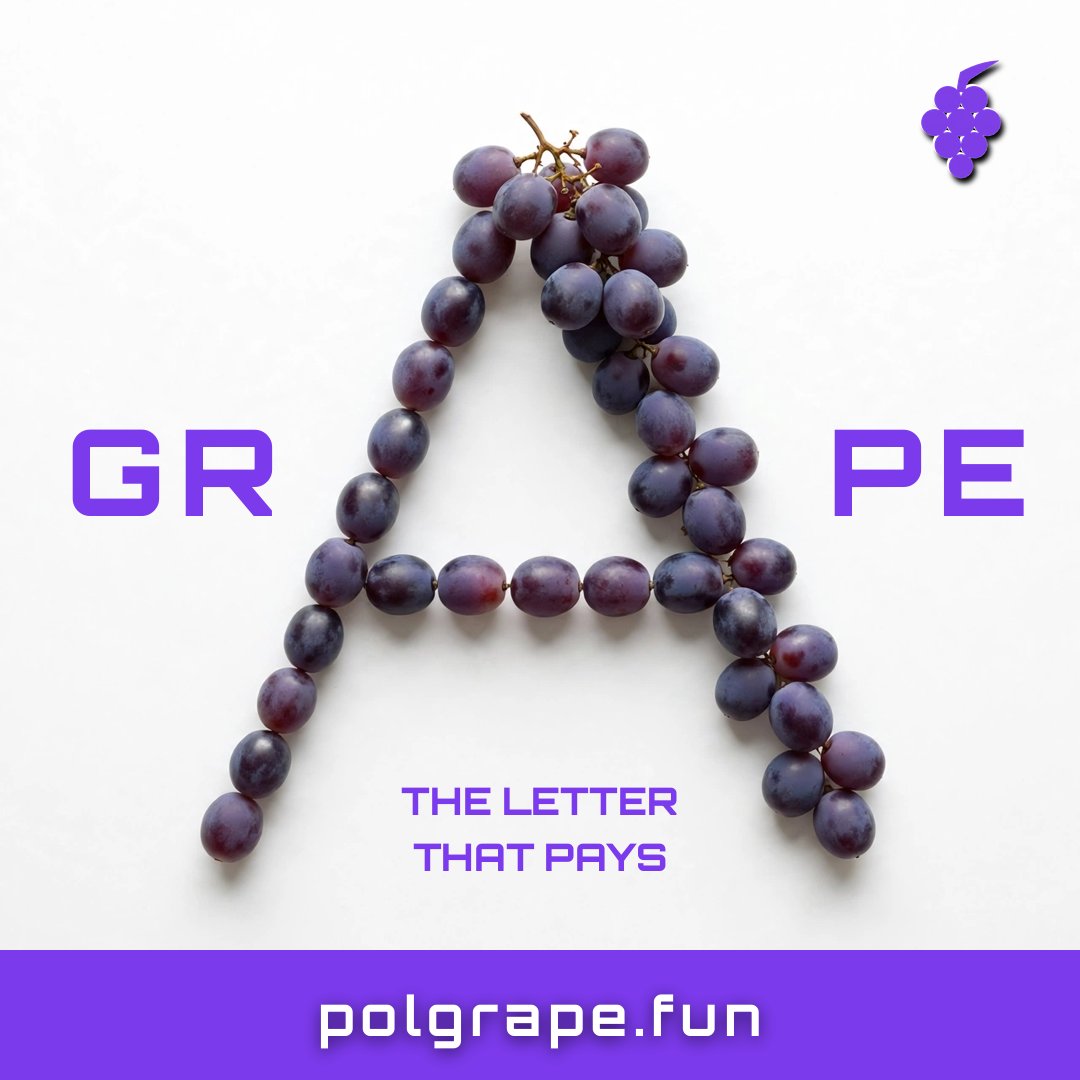 Polgrapefun's tweet photo. GRAPE 🍇

The letter that pays.

Something is growing. SOON.

https://t.co/Jt8nZQMzXn

#Polgrape #PMF #Polygon https://t.co/wfefqcIwC6
