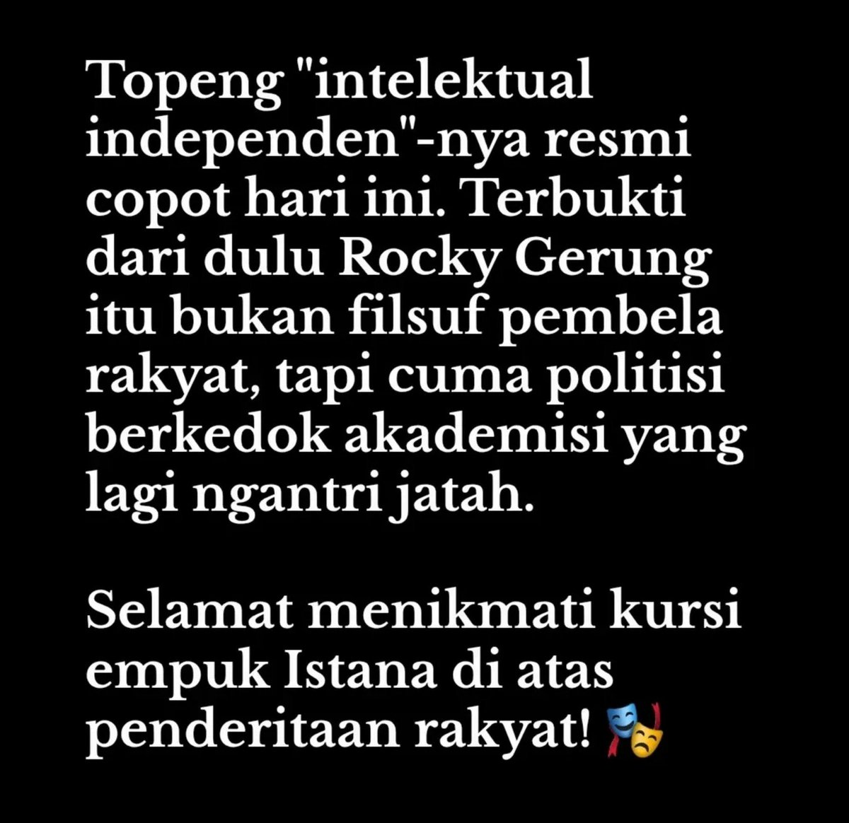 kenhans03's tweet photo. Biar tidak dikatakan "saking pinternya jadi Goblok"...
Akhirnya masuk istana....

Gitu loh bray....
🫢 https://t.co/UN02RE0w0k