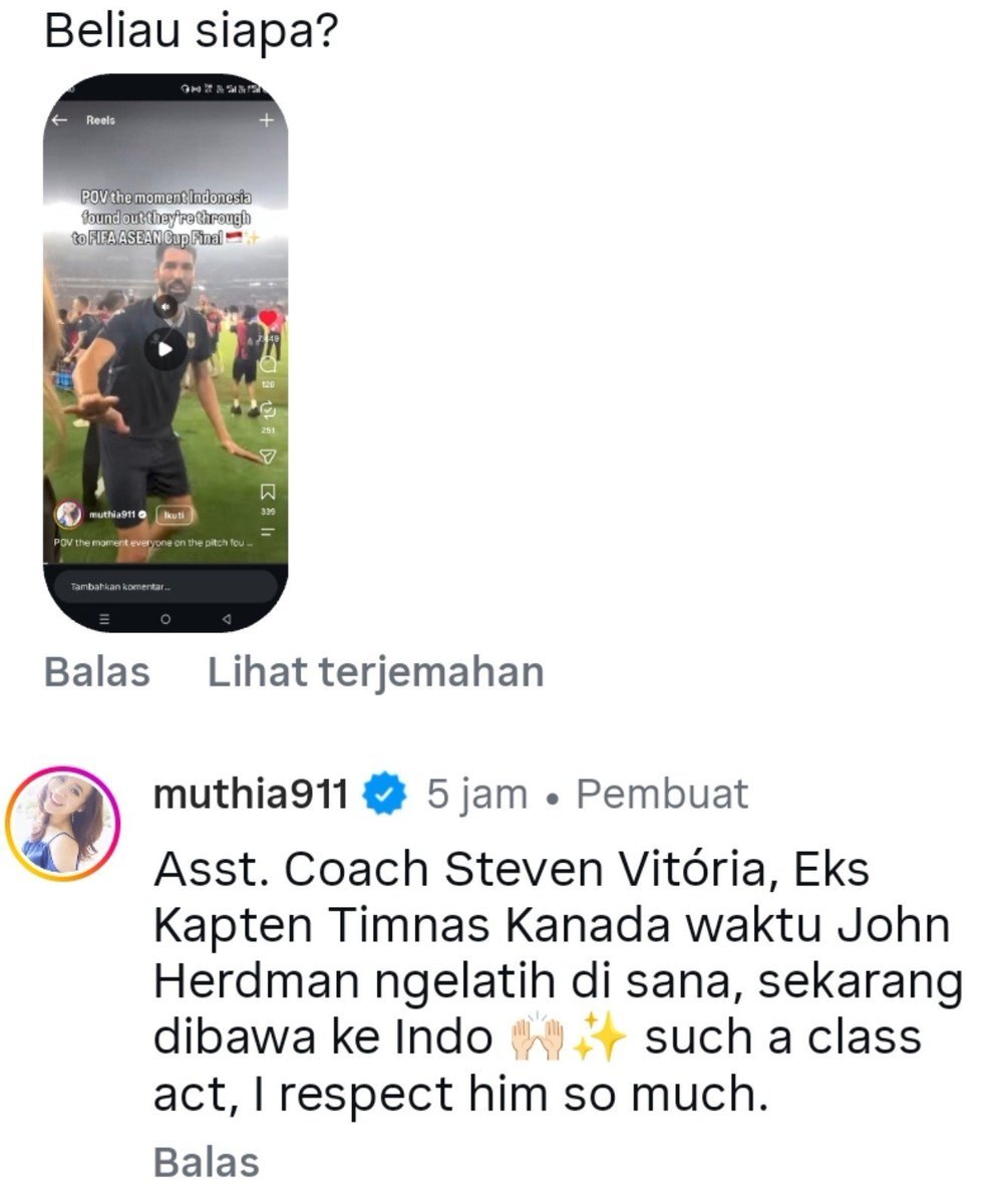 meshilgers's tweet photo. 🏷 Timnas Indonesia

muthia911 (sports broadcaster) IG update:

POV the moment everyone on the pitch found out. It was John Herdman who rushed to the pitch saying “WE WON (the group stage)”.

+info staff https://t.co/XuRY23Ng9B