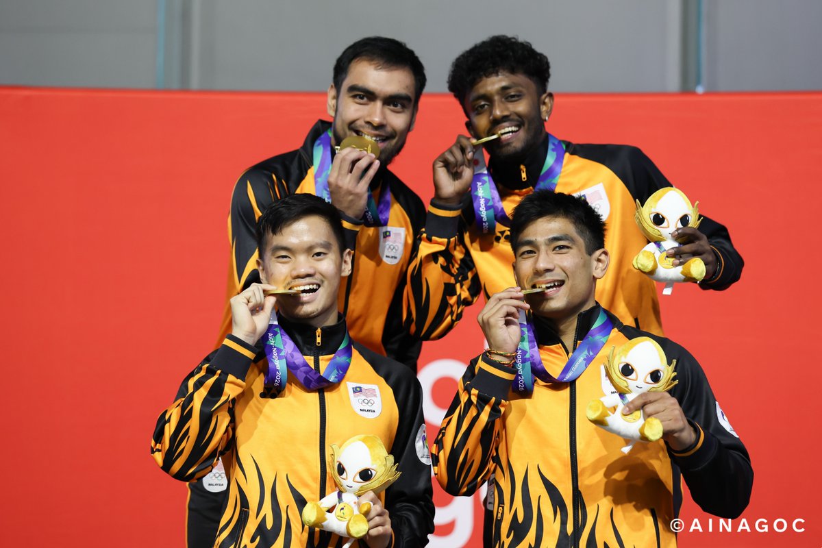 craigansibin's tweet photo. 20th Asian Games Aichi-Nagoya 2026
🗓️ 2 October 2026
🏅 Medal Table

🔥 6 medals added today!

🇲🇾 MALAYSIA
9 🥇 5 🥈 16 🥉 (Total 30 medals)

🥇Cycling Track: Men’s Keirin- Azizulhasni Awang 🆕
🥇Squash: Men’s Team- Team Malaysia 🆕 
🥇Squash: Women’s Team- Team Malaysia 🆕
🥇Squash: Men’s Singles- Ng Eain Yow
🥇Squash: Women’s Singles- Sivasangari
🥇Esports: Auto Racing GT7- Taj Izrin Aiman
🥇Karate: Women’s Ind. Kumite 50kg- Shahmalarani
🥇Karate: Women’s Ind. Kumite 55kg- Adeola Robert
🥇Sepaktakraw: Men’s Team Regu
🥈Cycling Track: Women’s Team Sprint
🥈Sepaktakraw: Men’s Regu
🥈Esports: MOBA Honor of Kings- Team Malaysia
🥈Diving: Men’s Synchro 10m Plt- Enrique/Elvis
🥈Esports: eFootball- Hariz Hakimin / Farish Luzman
🥉Cycling Track: Women’s Keirin- Nurul Izzah
🥉Cycling Track: Men’s Sprint- Azizulhasni Awang 
🥉Esports: Identity V- Team Malaysia
🥉Esports: MLBB- Team Malaysia
🥉Badminton: Women's Doubles- Pearly/Thinaah
🥉Diving: Women’s 3m Synchro- Ong KY / Lee YQ
🥉Squash: Mixed Doubles- Ameeshenraj / Rachel
🥉Diving: Men’s 3m Synchro- Rui Jie / Qayyum
🥉Karate: Men’s Kumite 55kg- Thevendran Sundram
🥉Karate: Men’s Kumite 60kg- Sureeya Hari Sankar
🥉Karate: Men’s Team Kata
🥉Wushu: Men’s Daoshu & Gunshu- Clement Ting
🥉Wushu: Women’s N'quan & N'dao- Cheong Min
🥉Sailing: Boys’ Skiff- Team Malaysia 🆕
🥉Sailing: Girls’ Skiff- Team Malaysia 🆕
🥉Sailing: Men’s Dinghy- Khairulnizam Affendy 🆕

🎯Medal Target (33 medals):
🥇6 ✅
🥈7
🥉20

#AsianGames2026 #AichiNagoya2026 #マレーシア