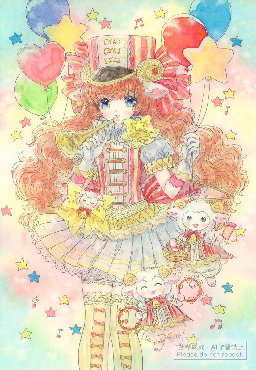 hisa_nn_'s tweet photo. 牡羊座の女の子を描いた絵です。 https://t.co/oVotWEzajx