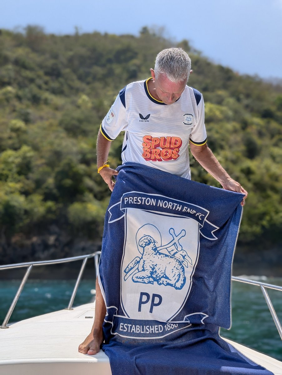 HarwoodKeith's tweet photo. #pnefc still flying the St.Preston of Norf End flying circus in Bali, even if my hair is fooked and the sun is beating me to death. See you al verses Millllllwwwaaallllllll https://t.co/sRMlnVKMBi