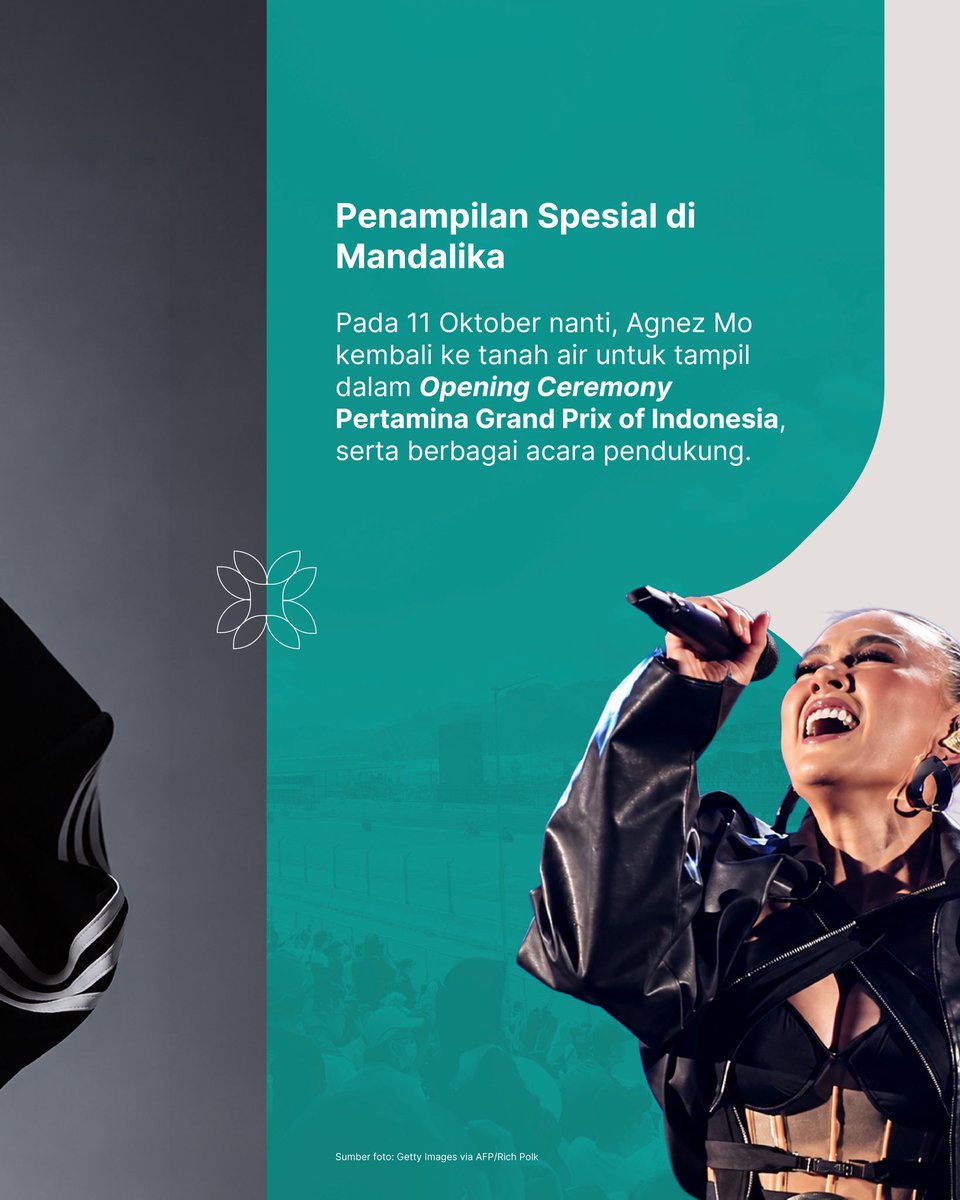 injourneyID's tweet photo. Agnez Mo bakal bernyanyi di Mandalika! 🎵🎤

Setelah mengukir perjalanan karier di panggung musik hingga Hollywood, Agnez Mo akan tampil spesial dalam Opening Ceremony Pertamina Grand Prix of Indonesia 2026, 11 Oktober mendatang. 🇮🇩 https://t.co/n0DxHxi5EG