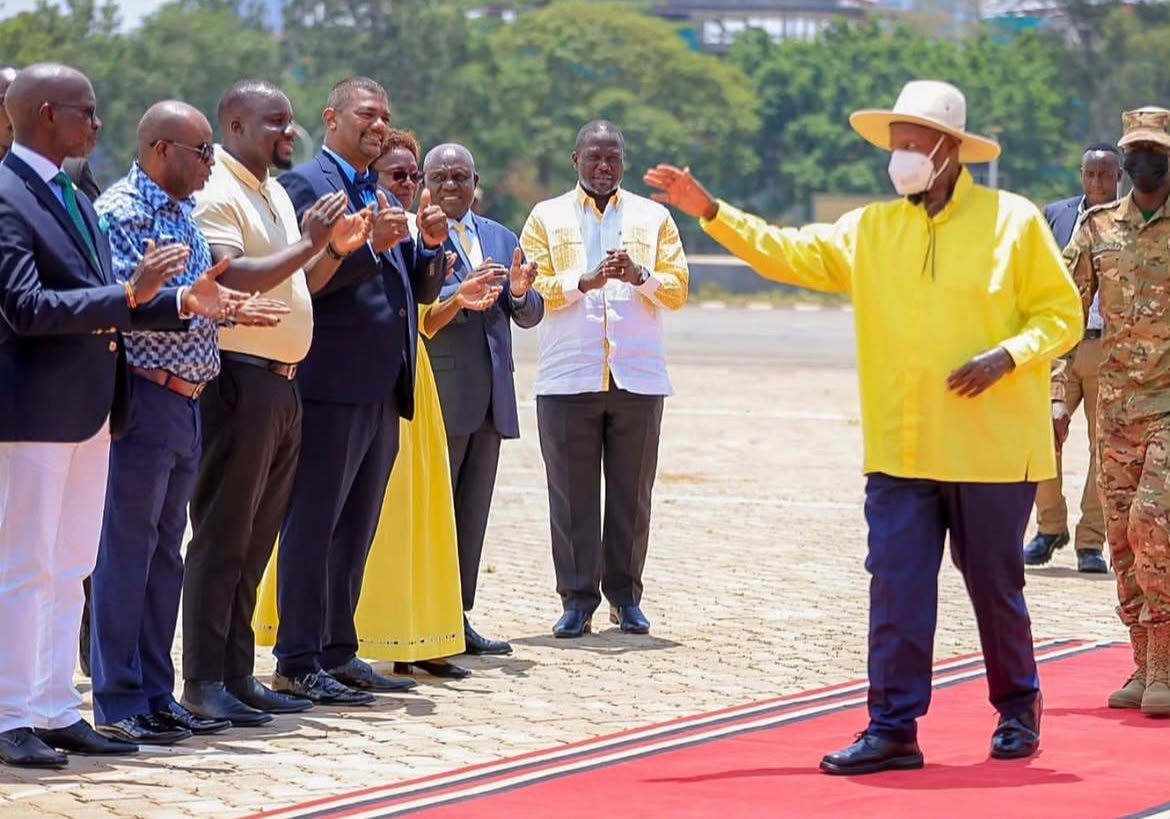 tanga_collins's tweet photo. Together with fellow CEC members, we received H.E. the President at the NRM Parliamentary Caucus, where he will address Members of Parliament on the party’s priorities, national development and the way forward for Uganda. https://t.co/bkw7xzABua