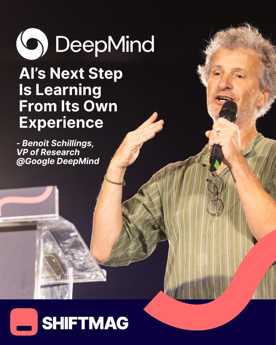 InfobipShift's tweet photo. What if AI stopped learning only from us and started learning from itself? 👀 

At Shift Zadar, @GoogleDeepMind Benoit Schillings shared why AI's next step could be all about learning from its own experience, rather than relying solely on human-generated data.

Sounds a little sci-fi. But the idea is already taking shape.

Read more about it and tell us what you think: https://t.co/jwMUGEo4NI