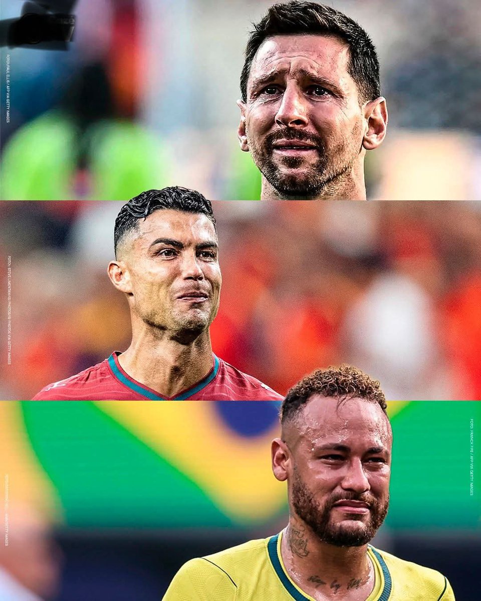 eddybavi's tweet photo. We might not see these great players in international football again😭

Messi, Christiano Ronaldo  and Neymar 🔥 https://t.co/aDzonVG8Ne