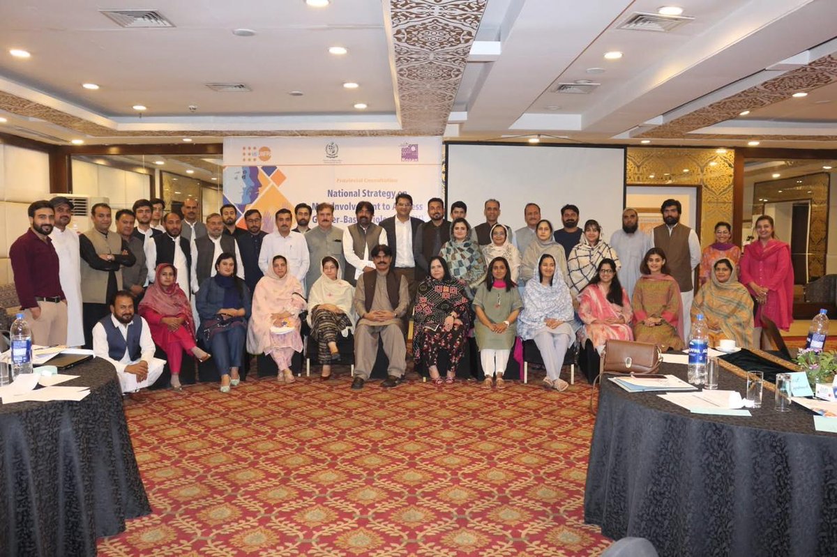 rozanoffice's tweet photo. Pakistan’s National Male Involvement Strategy to Prevent GBV, developed by the Ministry of Human Rights with UNFPA and Rozan, promotes meaningful male engagement to help prevent violence and build safer, more equitable communities.

#MaleInvolvement #GBVPrevention #EndGBV https://t.co/UR3tXTDgFh