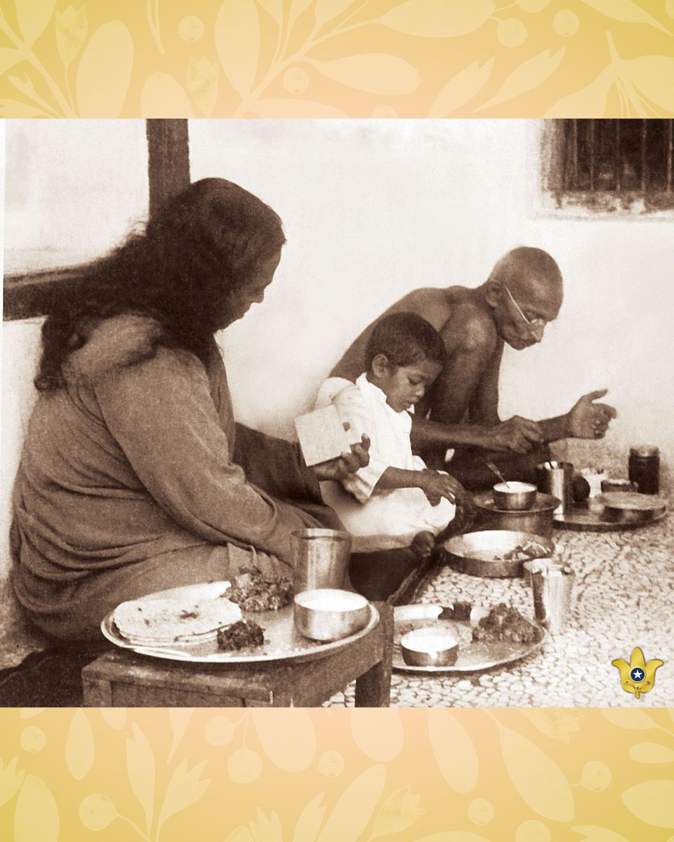 yoganandayss's tweet photo. Paramahansa Yogananda with Mahatma Gandhi in Wardha, India, 1935. As part of a yearlong journey to his beloved motherland, Yoganandaji travelled to see Gandhiji at his ashram. This picture was taken on a Monday, Gandhiji’s day of silence, and Yoganandaji is shown reading a note Gandhiji had just written. Their interactions during Yoganandaji’s visit, including Gandhiji’s request for initiation in Kriya Yoga, are chronicled in a chapter of “Autobiography of a Yogi.”

In 1925 (the year Yoganandaji established his international headquarters in Los Angeles, USA, to spread the teachings of Kriya Yoga worldwide), Gandhiji visited Yoganandaji’s Yogoda Satsanga school for boys in Ranchi. Expressing keen interest in the balanced curriculum of the Yogoda programme, he inscribed in the guest book a gracious tribute.

Today, October 2, is the anniversary of Gandhiji’s birth, and we honour Gandhiji’s great contribution to the betterment of our world with the following words of Yoganandaji from his autobiography: “The nonviolent voice of Gandhi appeals to man’s highest conscience. Let nations ally themselves no longer with death, but with life; not with destruction, but with construction; not with hate, but with the creative miracles of love.”

#Yogananda #Gandhi #MahatmaGandhi #KriyaYoga #AutobiographyOfAYogi