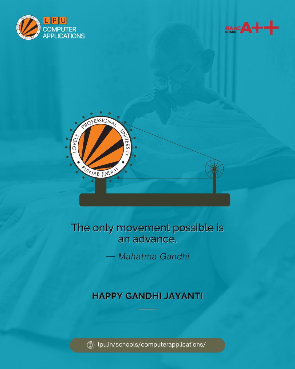 LPUComputerApp's tweet photo. Honoring the timeless ideals of truth, peace, and progress. Wishing everyone a reflective and Happy Gandhi Jayanti! 🕊️✨
#GandhiJayanti #MahatmaGandhi #LPU #LPUComputerApplications https://t.co/Q21nsqgJyO