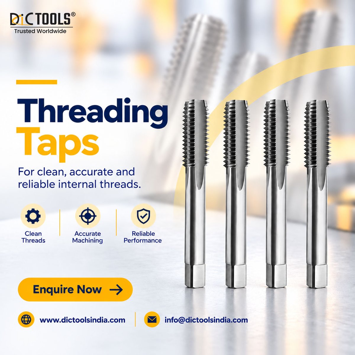 dic_tools's tweet photo. DIC Threading Taps deliver clean, accurate internal threads with reliable machining performance. โ๏ธ
๐ https://t.co/PVUMlDwNep
โ๏ธ info@dictoolsindia.com
#ThreadingTaps #ThreadTaps #TappingTools #ThreadCuttingTools #CuttingTools #PrecisionTools #CNCmachining #DICTools https://t.co/8Un1Fbe4Zg