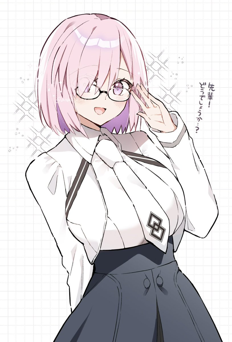 anko_2727's tweet photo. 昨日はメガネの日とのことで新制服マシュ👓💜 https://t.co/ZJ6hqBzFTH
