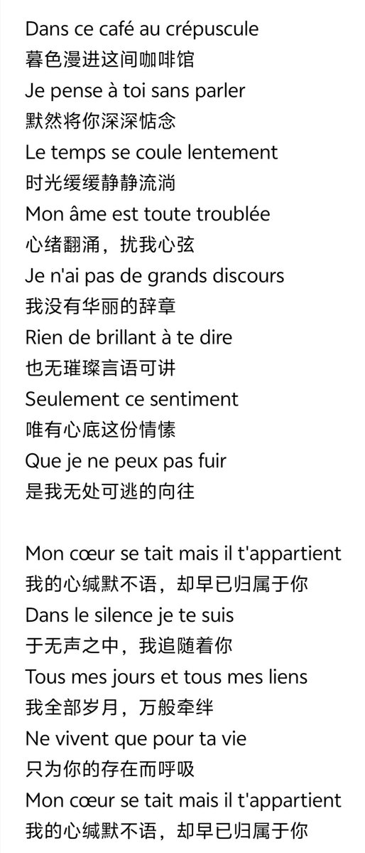 Louis6379's tweet photo. 《Silence d'un amour》Lyrics collation
p2: The translation is from the song video posted by @PlotCraftFilms on Bilibili
p3: Organized by myself with the help of AI.
This whole song is Fabian’s emotional monologue.
#ARhapsodyForThePrince https://t.co/vUXyxZthnL
