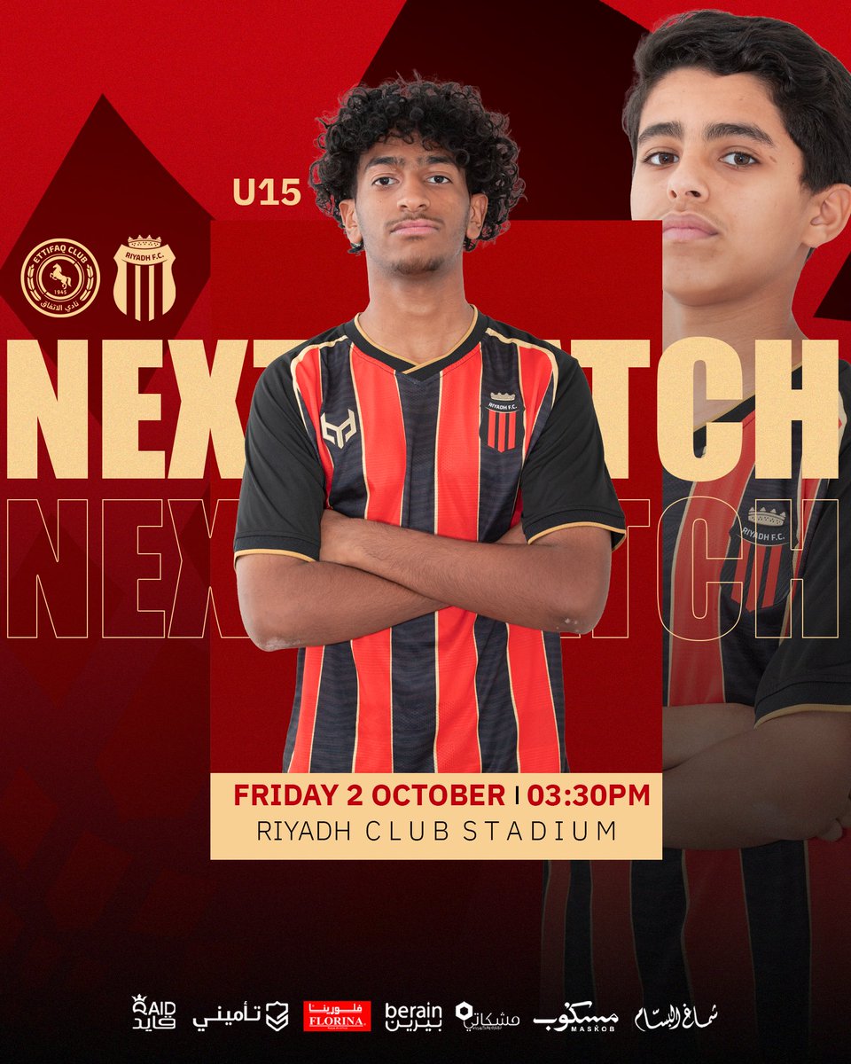 AlriyadhYouth's tweet photo. ⚽️ يوم المبـاراة
🏆 الدوري الممتاز تحت 15 سنة
📃 الجولة الخامسة
🆚 الاتفاق
🕟 3:30 مسـاءً 

#رياض_U15 https://t.co/KZgFmZVRr4