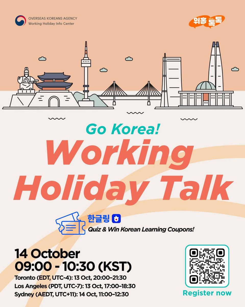 koremb_poland's tweet photo. [Join Our Upcoming Go Korea! Working Holiday Talk – October 14, 2026]

Join our Go Korea! Working Holiday Talk and learn more about what it’s like to live, work, and experience Korea through the Working Holiday Program.

https://t.co/tAZXHwYsZI https://t.co/h29HVAZtRz