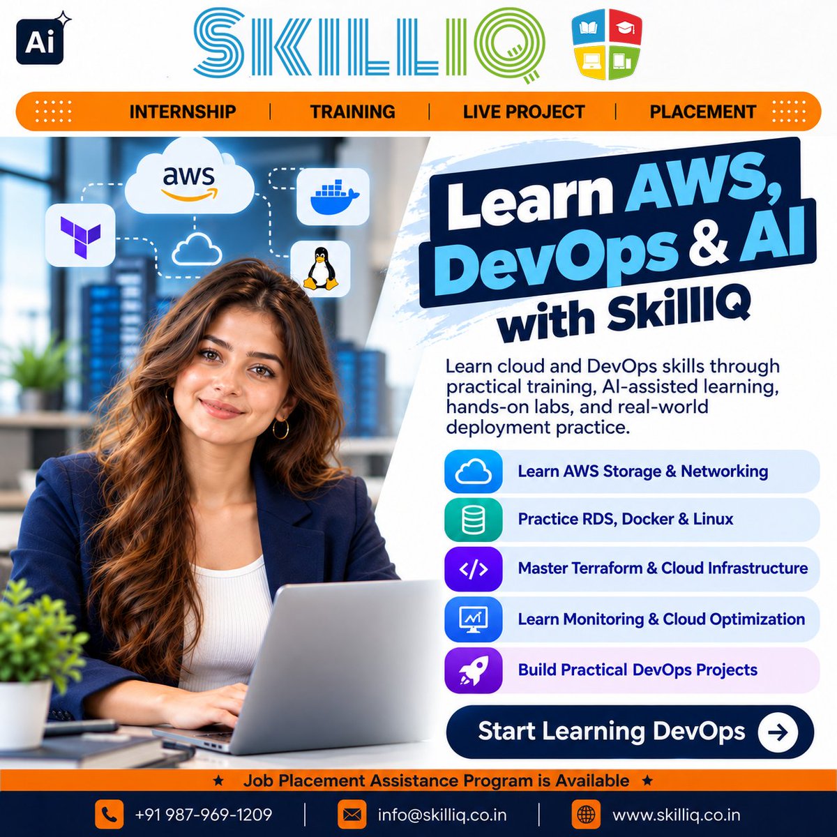 SkillIQCourse's tweet photo. Learn AWS, DevOps &amp; AI with SkillIQ!

• AWS &amp; Cloud Skills
• Docker &amp; Linux
• Terraform
• Cloud Monitoring
• DevOps Projects
Build Practical Skills. Grow Your Career.
#SkillIQ #AWS #DevOps #CloudComputing https://t.co/Y2L0mjZC1j