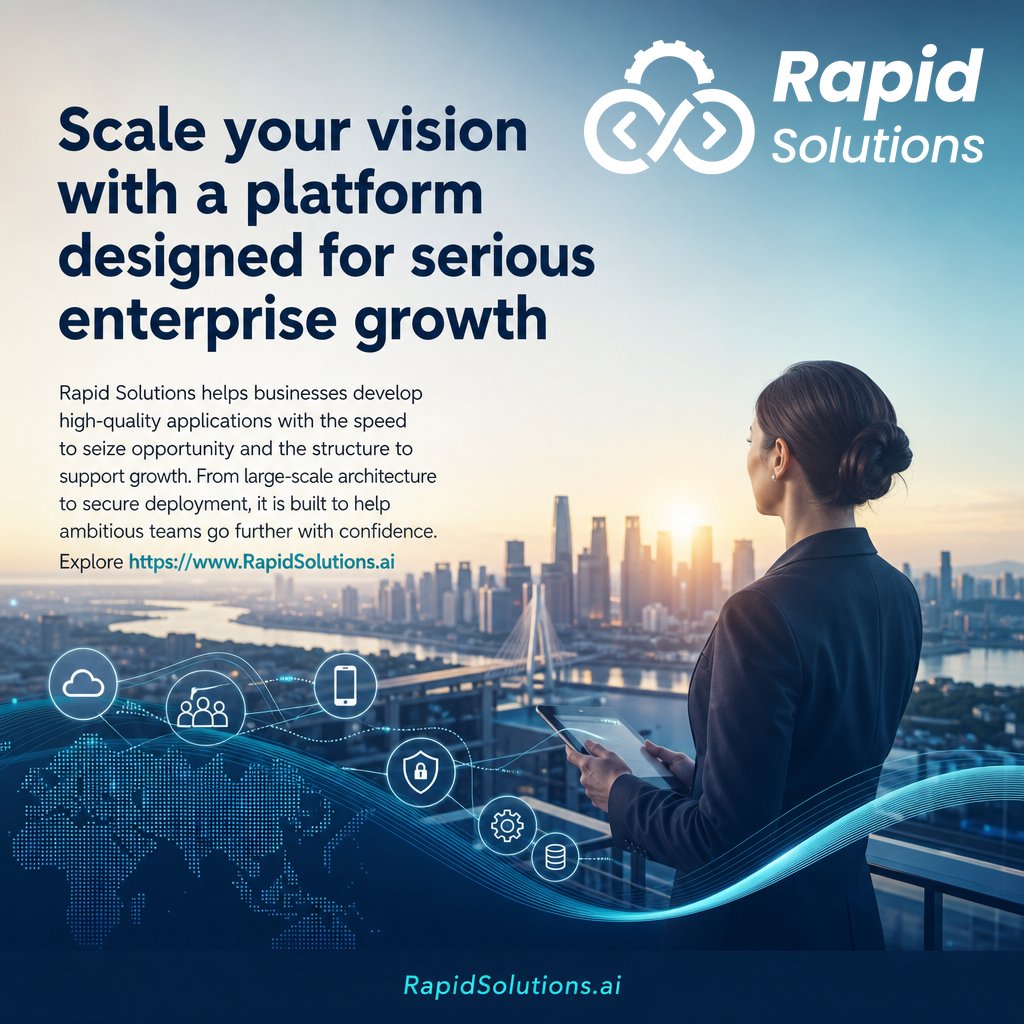 RapidSolutionsX's tweet photo. Scale your vision with a platform designed for serious enterprise growth

Rapid Solutions helps businesses develop high-quality applications with the speed to seize opportunity and the structure to support growth. From large-scale architecture to secure deployment, it is built to help ambitious teams go further with confidence. Explore https://t.co/DNupuYRhrB