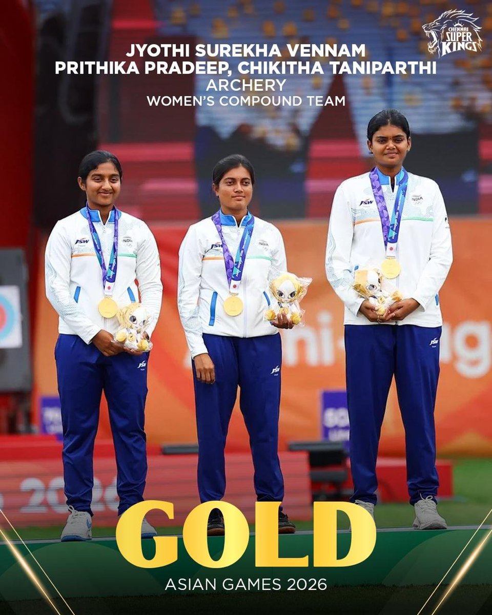 ChennaiIPL's tweet photo. Proud. Proud. Proud of our winners! 🥹🇮🇳

#WhistlePodu #AsianGames https://t.co/41WeFYXbPG