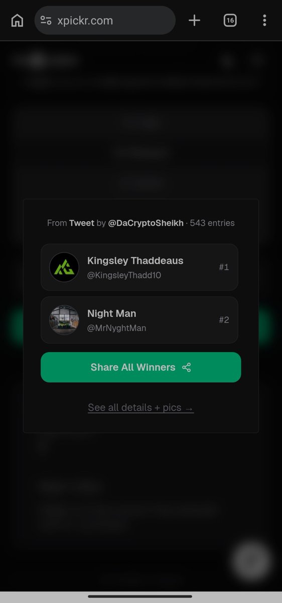 DaCryptoSheikh's tweet photo. Winners by Xpicker 🏆 

@KingsleyThadd10
@MrNyghtMan

Congratulations 🎉 Dm me your registered email addresses to claim you price.

Draw Id: 1790933729976

https://www. xpickr. com/draw/1790933729976 https://t.co/TgCxOeyr6E