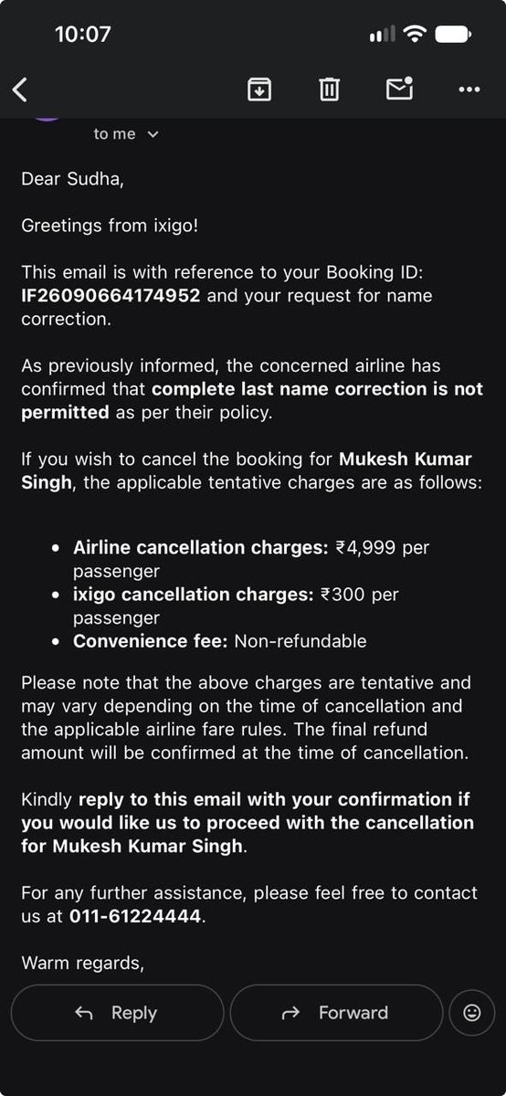 RISSHHII's tweet photo. @ixigo  no help is bieng helped at all &amp; @IndiGo6E  &amp; @ixigo  are playing kho kho with us :- INDIGO SAID THAT THE NAME’s Title can be changed by the travel agent @ixigo  is not at all wanting to change throwing the blame back to @IndiGo6E https://t.co/3rG41UejNt