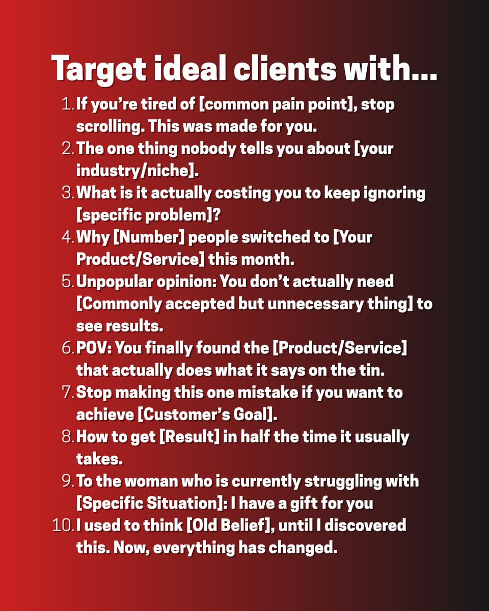 benjaminthqigm's tweet photo. Save this for later! There’s a lot here, but it’s pure gold. Use these hooks to nurture relationships, build trust, and turn followers into customers and clients. Thank me in the comments. https://t.co/nXlyCfJ8g1