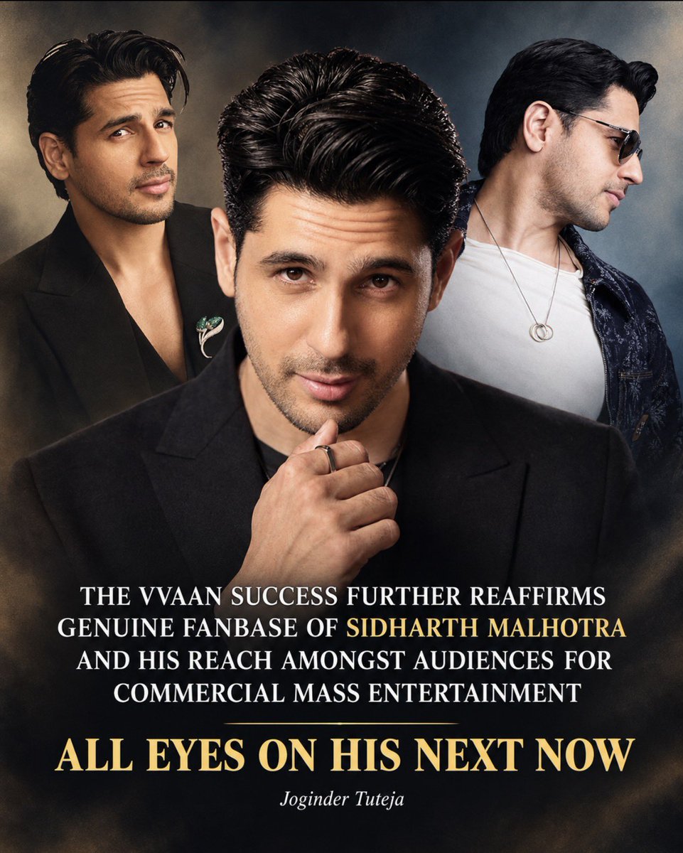 Tutejajoginder's tweet photo. It would be interesting to see the films that #SidharthMalhotra signs up now. He has a couple of really interesting scripts at hand and he was waiting for The Vvaan to release and gauge audience response on how he is accepted in a really different kind of role. 

With the film being a success, it has (re) established a couple of things. 

First, that he has a genuine fanbase which wants to catch him at the big screen. Secondly, commercial massy entertainment is something that they expect from him. That’s one trait that one can expect from his next set of films.

Excited for his next now!