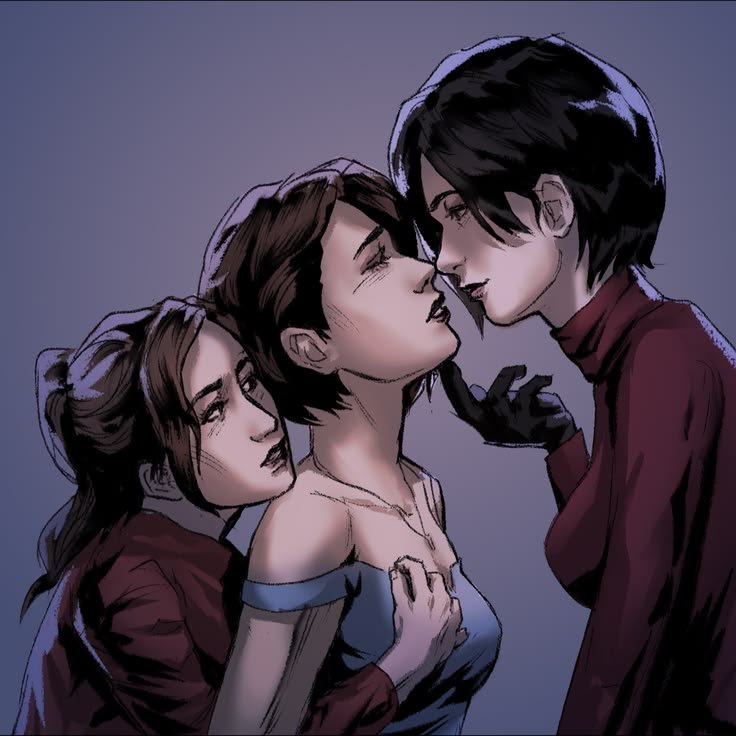 CrucifiedBc's tweet photo. I just saw this Ada x Claire x Jill art, holy moly 🤯

(Credits: Katnurd on pinterest) https://t.co/SSnbfYjO0A