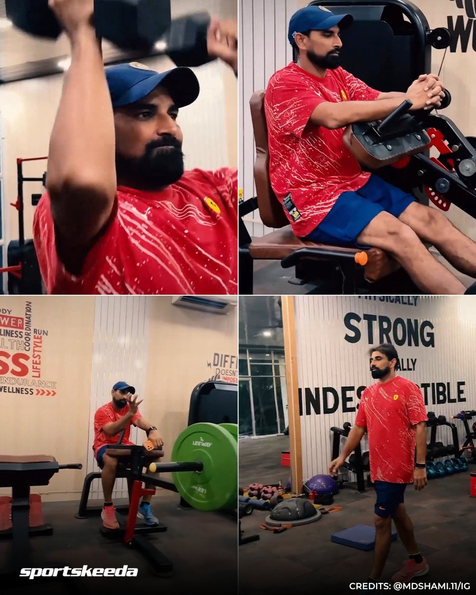 Sportskeeda's tweet photo. Mohammed Shami putting in the hard yards in the gym ahead of the Ranji Trophy season. 🔥⏳
#Cricket #Shami #Sportskeeda https://t.co/hQFcNMMRmJ