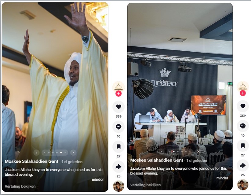 PVelleAntiJihad's tweet photo. On Tuesday, September 29, representatives of Salahaddien Mosque welcomed Sheikh Abdul Rashid Sufi at a banquet hall in Belgium. He was a personal friend of Hamas leader Ismail Haniyeh! I warned against the visit, yet authorities, police and security services gave him free rein. https://t.co/m77OFalOWU
