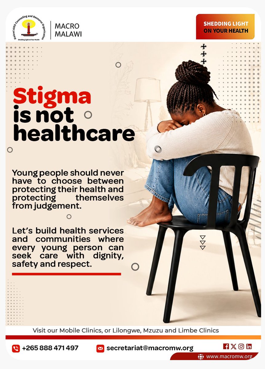 MACROMalawi's tweet photo. A young person’s wellbeing should never come at the cost of being judged. Creating safe, welcoming spaces means making it easier for young people to speak up, seek support and take care of themselves without fear. ❤️

#EndStigma#MACROMalawi# https://t.co/Hb79mx1eSl