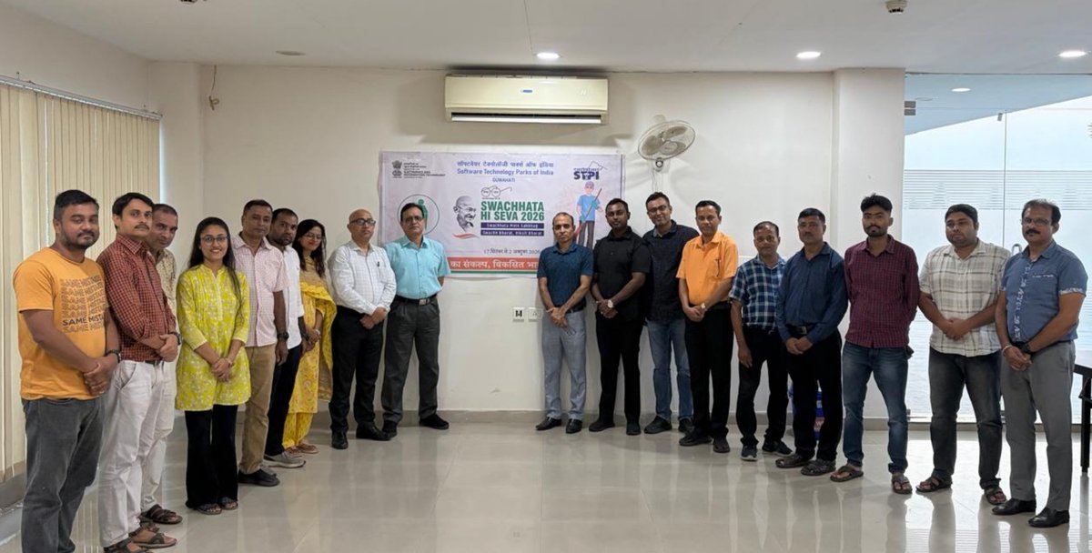 stpiguwahati's tweet photo. As part of #SwachhataHiSeva, #STPIINDIA Guwahati organised a tree plantation programme under the #EkPedMaaKeNaam initiative. 

The initiative reaffirmed our commitment to environmental sustainability, increasing green cover, and fostering collective responsibility towards a cleaner, greener and healthier future.

Together, let us nurture nature and contribute towards a greener and more sustainable India. 

#STPI #SwachhataHiSeva #EkPedMaaKeNaam #GreenIndia #CleanIndia #SwachhBharat 
@GoI_MeitY @stpiindia @arvindtw @SoumyaOtta